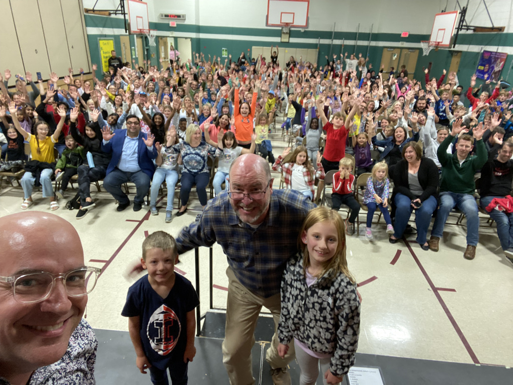 Principal selfie with Family Night crowd