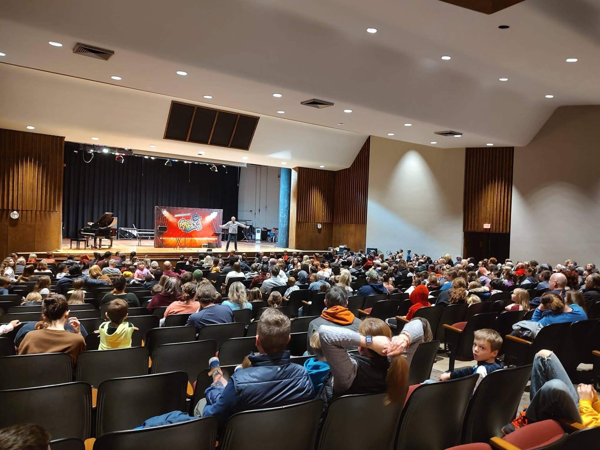 Some schools hold Family Night in the high school auditorium.