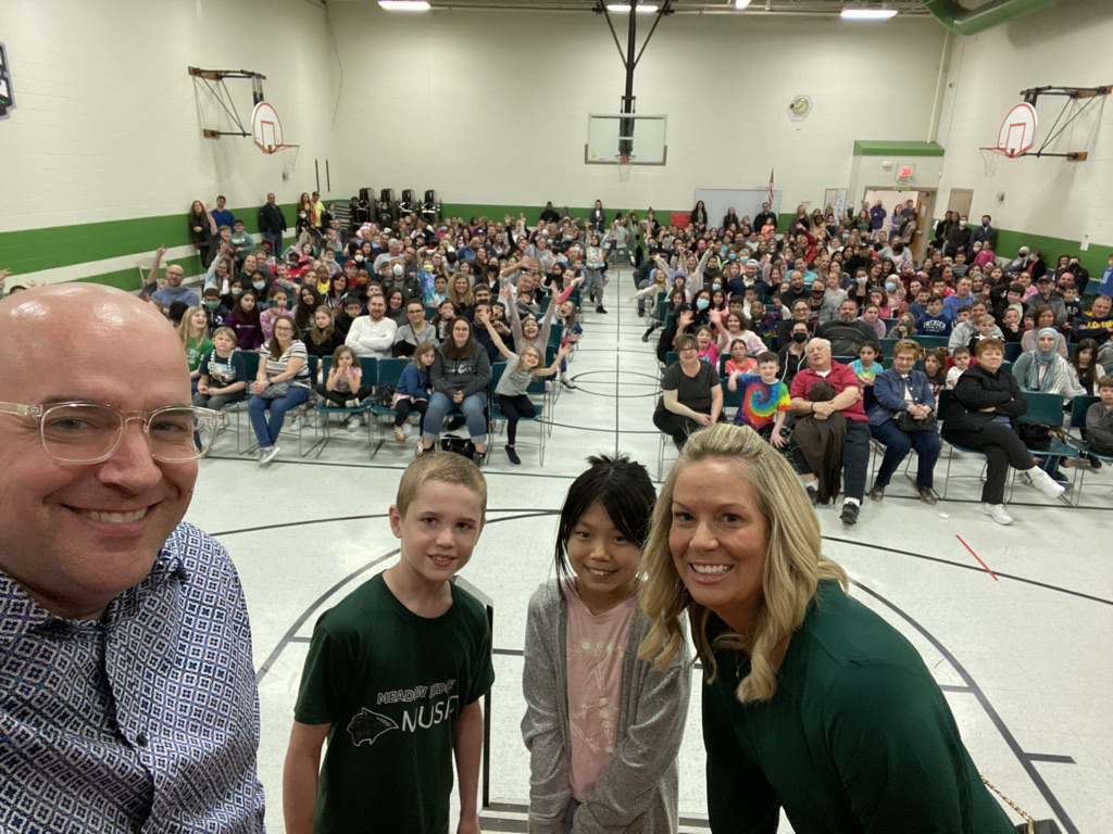 Principal selfie with Family Night crowd