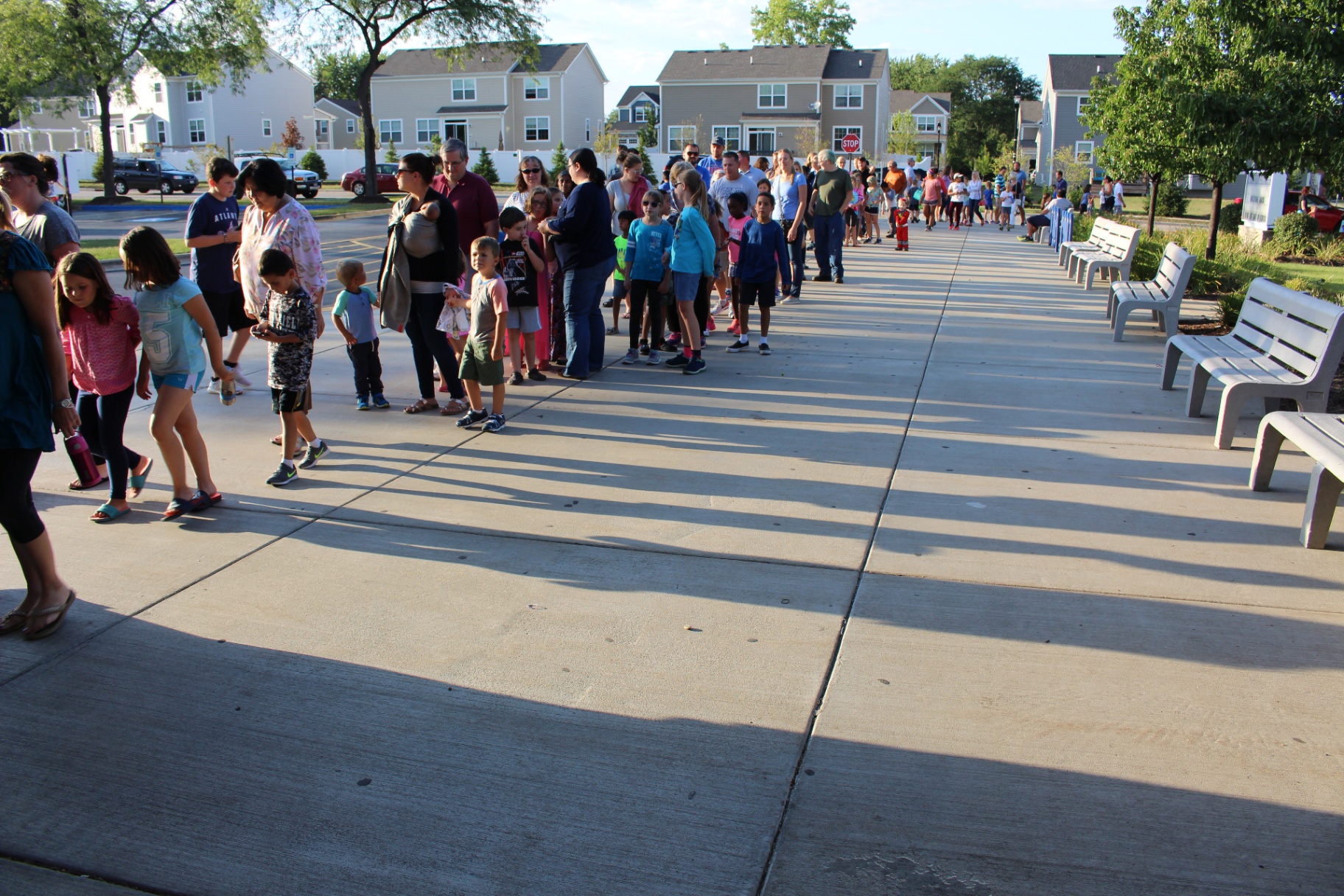 Families line up, ready for part two.