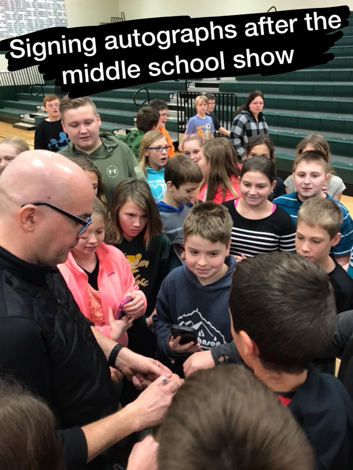 Tim talking with fans after the show