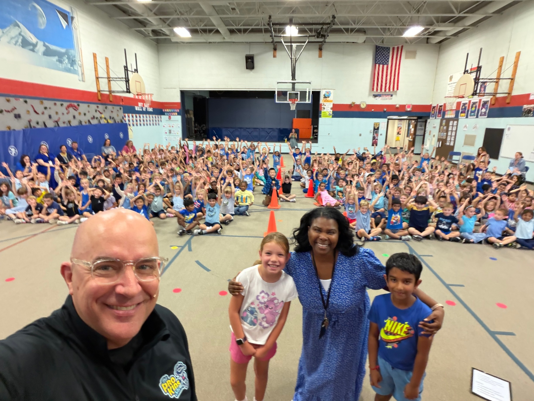 Another group photo after a Pro-Kids Show visit to Springbrook Elementary